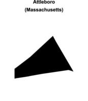 Attleboro, Massachusetts blank outline map vector