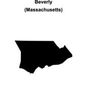 Beverly, Massachusetts blank outline map vector