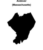 Andover, Massachusetts blank outline map vector