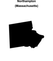 Northampton, Massachusetts blank outline map vector