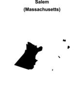 Salem, Massachusetts blank outline map vector