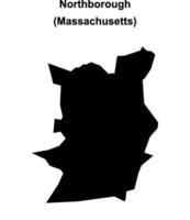 Northborough, Massachusetts blank outline map vector