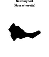 Newburyport, Massachusetts blank outline map vector