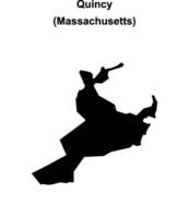 Quincy, Massachusetts blank outline map vector