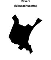Revere, Massachusetts blank outline map vector