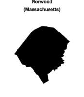 Norwood, Massachusetts blank outline map vector