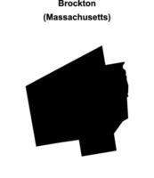 Brockton, Massachusetts blank outline map vector