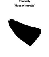 Peabody, Massachusetts blank outline map vector