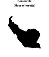Somerville, Massachusetts blank outline map vector