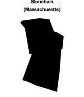 Stoneham, Massachusetts blank outline map vector