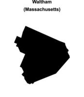 Waltham, Massachusetts blank outline map vector