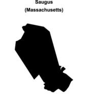 Saugus, Massachusetts blank outline map vector