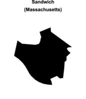 Sandwich, Massachusetts blank outline map vector