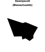 Swampscott, Massachusetts blank outline map vector