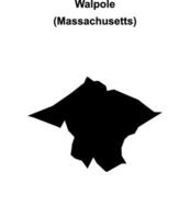 Walpole, Massachusetts blank outline map vector