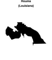 Houma, Louisiana blank outline map vector