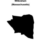 Wilbraham, Massachusetts blank outline map vector