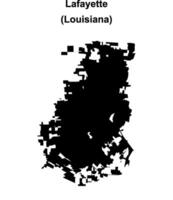 Lafayette, Louisiana blank outline map vector
