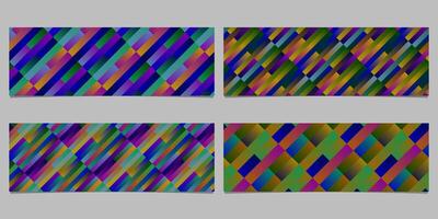 Geometrical gradient diagonal stripe pattern banner background template set vector