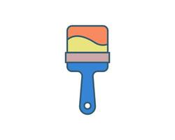 Vibrant paintbrush icon, perfect for DIY, home improvement, art, and design projects. Clean, modern style easily adaptable to various branding needs. vector