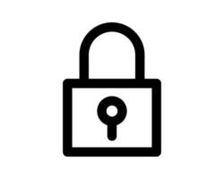 Bold black padlock icon, perfect for security, privacy, or website design. Clean, minimalist style. vector