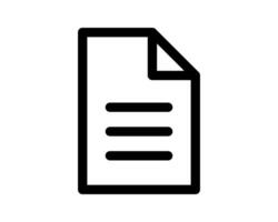 Bold black document icon, perfect for website design, app interfaces, or presentations needing a simple, modern file symbol. Clean lines ensure versatility across various styles. vector