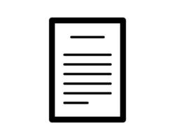 Bold black outline document icon. Simple, minimalist design, perfect for app interfaces, websites, and presentations needing a clean, professional aesthetic. vector