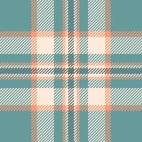 Elegant pastel plaid pattern in soft peach, teal, and cream. Perfect for textile design, website backgrounds, or crafting projects. This seamless repeat offers a versatile, modern aesthetic. vector