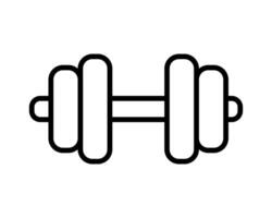 Clean line art icon of a dumbbell, perfect for fitness apps, websites, or gymrelated designs. Simple, bold, and versatile, this image is ideal for conveying strength, health, and wellness. vector