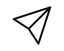Bold, minimalist icon of a paper airplane. Perfect for websites, apps, and presentations needing a clean, modern design representing sending, travel, or communication. vector