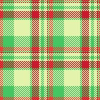 Vibrant green, red, and cream plaid pattern. Perfect for festive designs, apparel, or website backgrounds. This cheerful, seamless texture evokes warmth and holiday spirit. vector