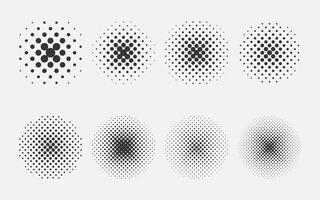 Set of halftone pattern for comics. Design elements isolated on white. illustration. vector