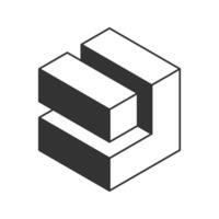 Stylish isometric cube design, perfect for modern technology, architecture, or engineering projects. Clean lines and grayscale palette create a sophisticated, minimalist aesthetic. vector
