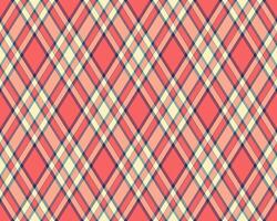 Stylish coral and cream diagonal plaid pattern. Perfect for textile design, website backgrounds, or any project needing a vibrant, modern texture. vector