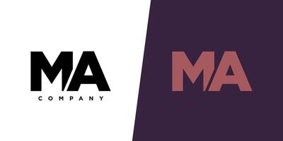 Letter M and A, MA logo design template. Minimal monogram initial based logotype. vector
