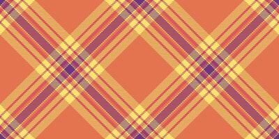Fashion check texture pattern, decor tartan textile background. Worldwide plaid fabric seamless in red and yellow colors. vector