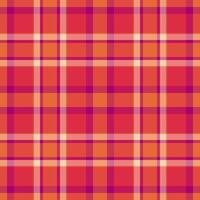 Vibrant orange and pink plaid pattern. Perfect for textile designs, website backgrounds, or autumnal themed projects. Seamless repeat texture offers versatility for various applications. vector
