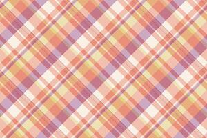 Elegant pastel plaid pattern in peach, lavender, and cream. Perfect for textile design, fashion, website backgrounds, and scrapbooking. Seamless repeat for versatile use. vector