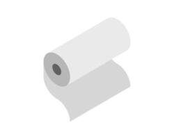 Simple isometric illustration of a roll of paper unfurling. Perfect for concepts related to printing, packaging, or manufacturing. vector
