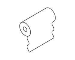 Simple line art illustration of a roll of paper. Perfect for websites, apps, or presentations needing a clean, minimalist design. vector