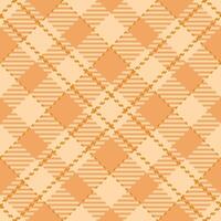 Desert plaid check, setting textile texture fabric. Customizable seamless pattern background tartan in orange and sandy brown colors. vector