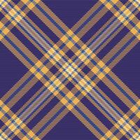 Halloween check plaid tartan, colorful textile pattern . Presentation texture background seamless fabric in indigo and amber colors. vector