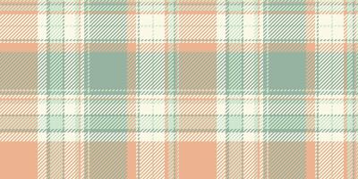 Satin background texture pattern, quiet tartan check seamless. Empty plaid textile fabric in orange and pastel colors. vector