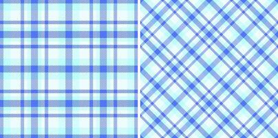 Pattern plaid seamless of texture check textile with a tartan background fabric. Set in sky colors for trendy fashion essentials. vector