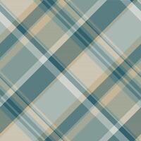 Curved check fabric tartan, goose seamless background texture. Age textile plaid pattern in pastel and cyan colors. vector
