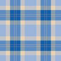 Elegant pastel blue and beige plaid pattern. Perfect for textile design, website backgrounds, or crafting projects. This seamless texture evokes a feeling of calm and sophistication. vector