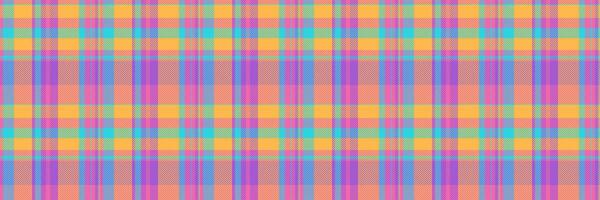 Apparel textile tartan pattern, creation background fabric seamless. Shape texture check plaid in amber and pink colors. vector