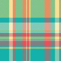 Blank pattern tartan, front fabric background plaid. Printout texture seamless check textile in teal and amber colors. vector