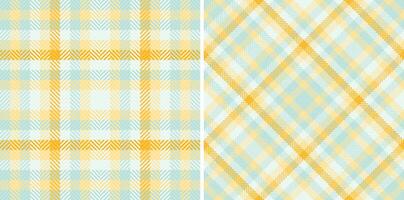 Texture seamless textile of plaid tartan with a check pattern fabric background. Set in light colors for holiday fashion trends in festive look. vector