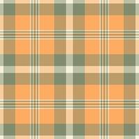 Warm autumnal plaid pattern in soft orange and sage green hues. Perfect for textile design, website backgrounds, or fallthemed projects. vector